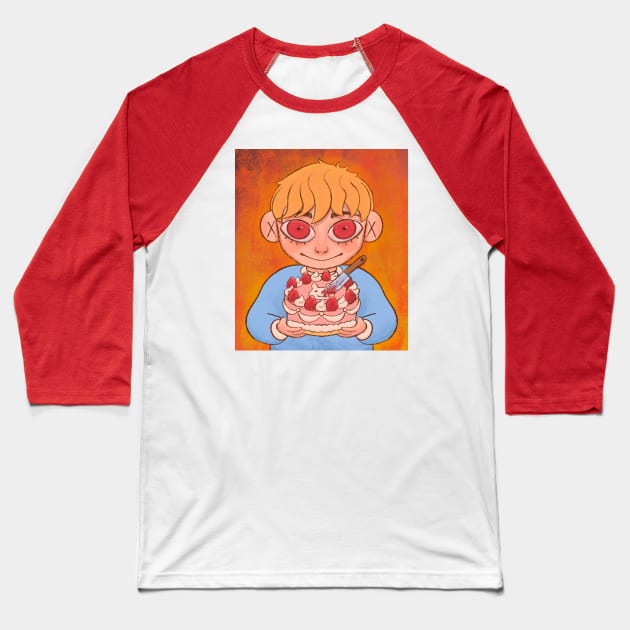 Dangerous cake Baseball T-Shirt by Giraffe Milk